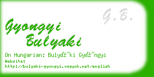 gyongyi bulyaki business card